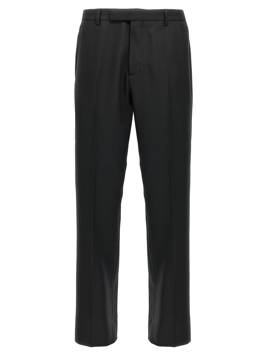 Black Polyester Casual Pants