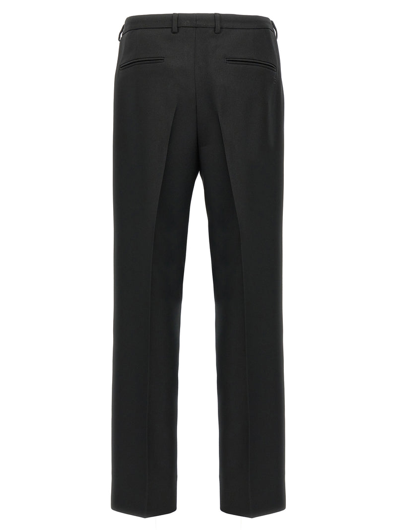 Black Polyester Casual Pants