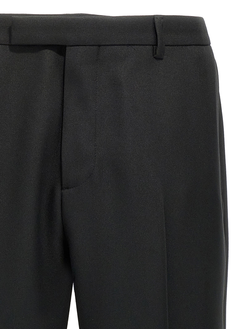 Black Polyester Casual Pants