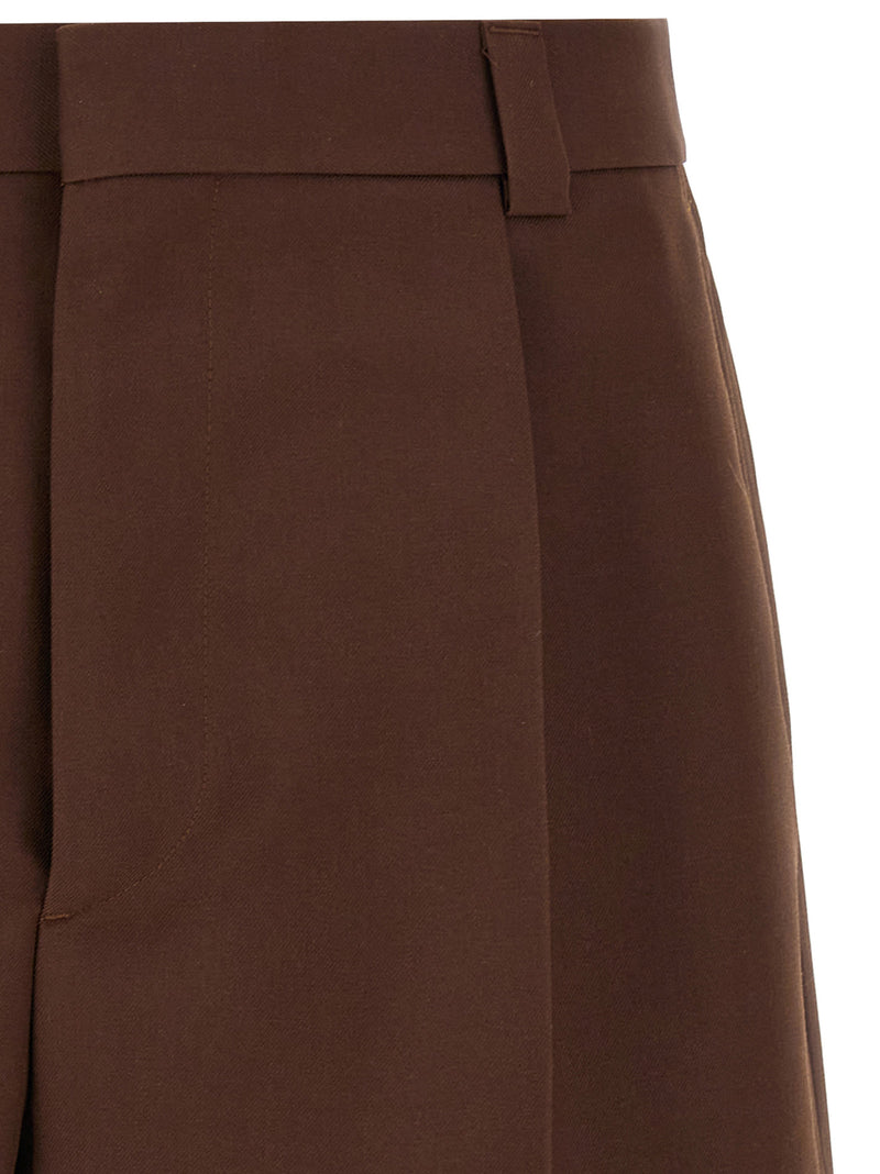 Brown Wool Bermuda Shorts