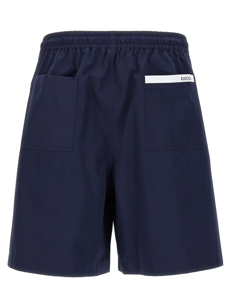 Blue Cotton Bermuda Shorts