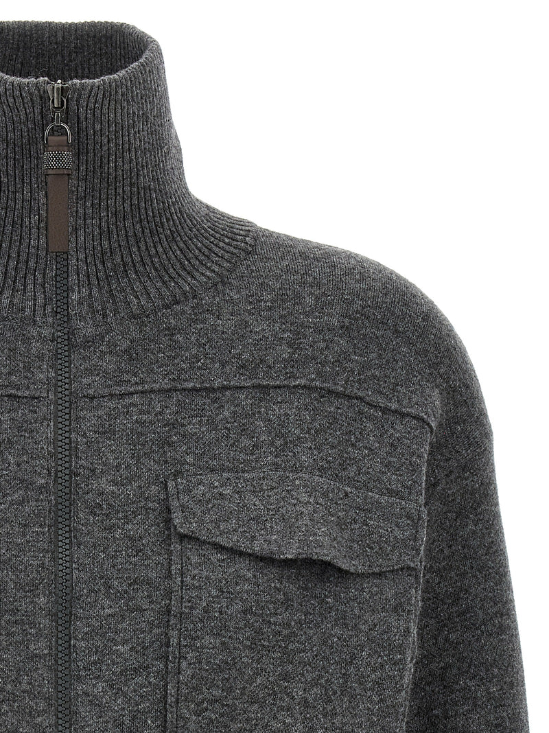Gray Cashmere Cardigan