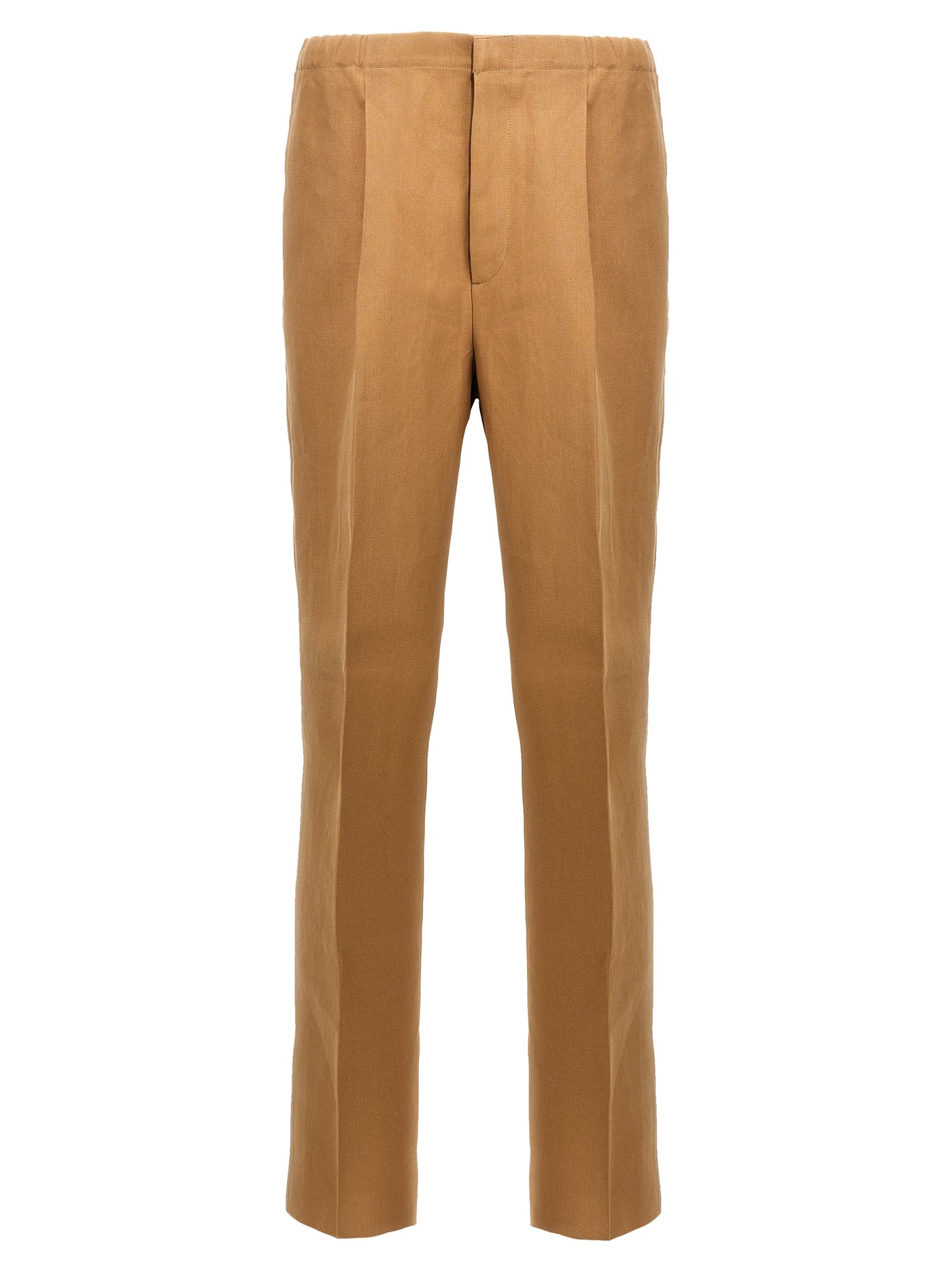 Beige Paper Casual Pants