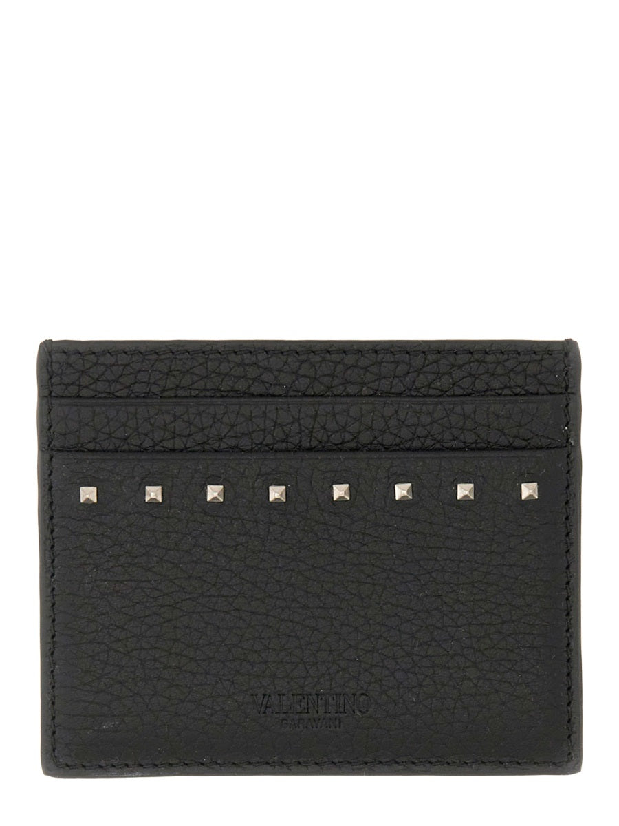 Valentino Garavani Card Holder — Black Calf Leather Wallets & Purses