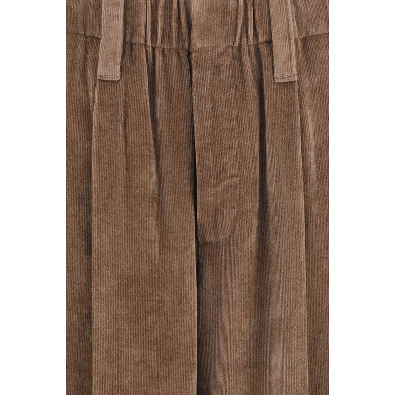 Brown Viscose Casual Pants