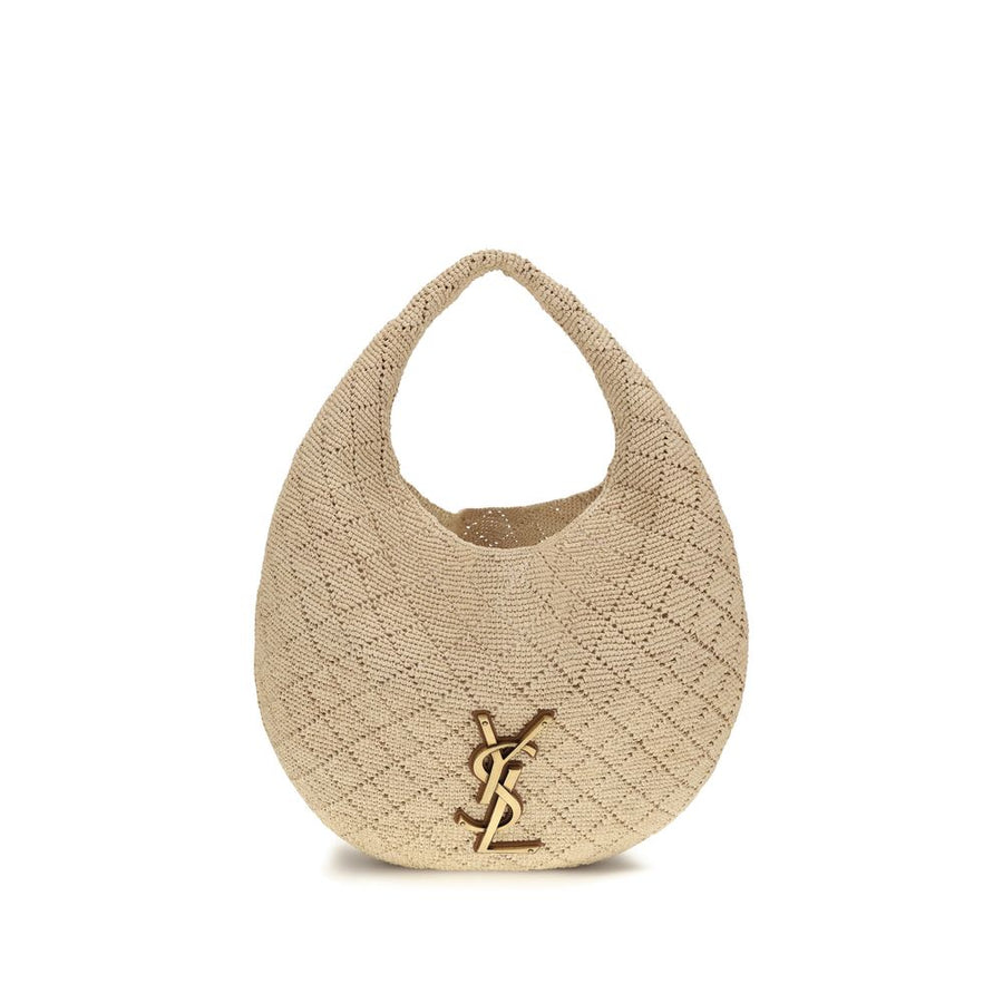 Beige Raffia Shoulder Bag