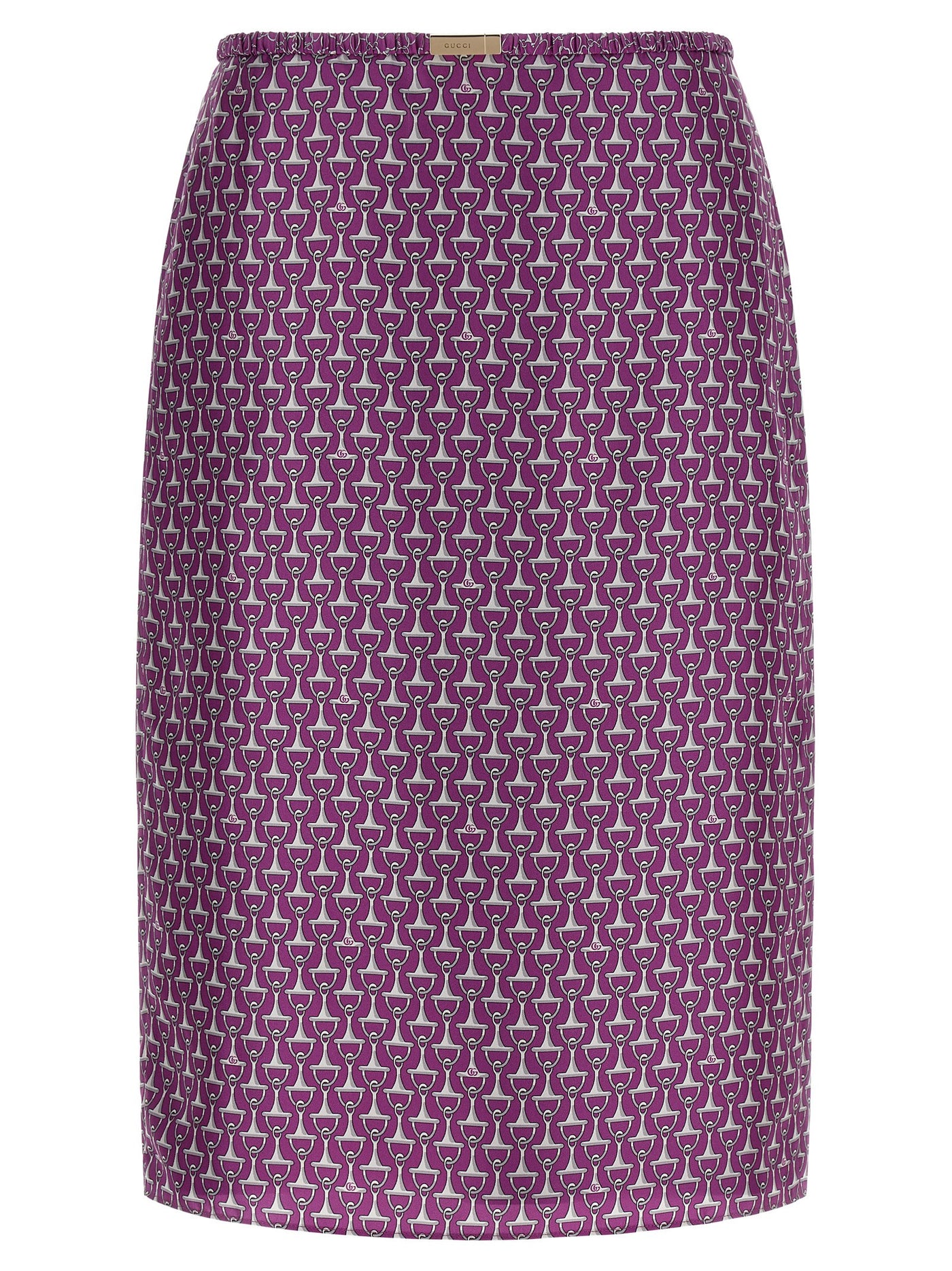 Purple Silk Midi Skirt