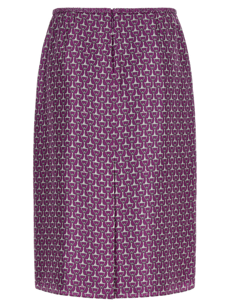 Purple Silk Midi Skirt