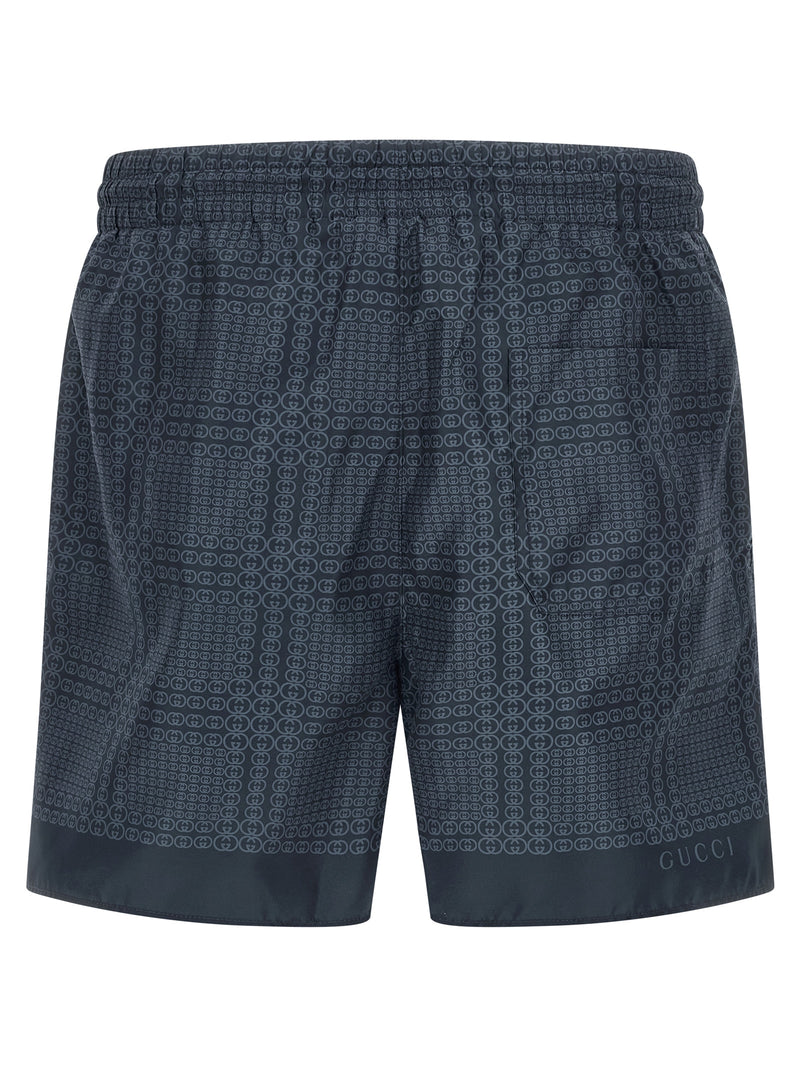 Blue Polyester Swim Shorts