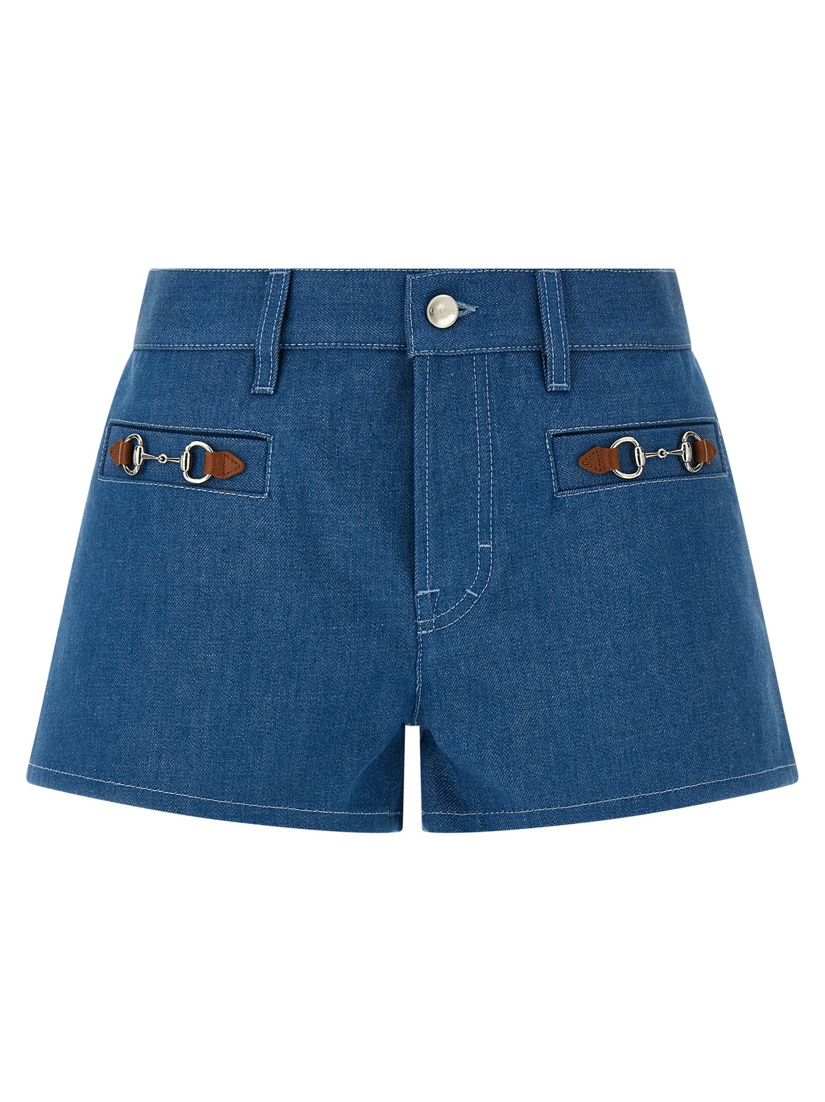 Blue Cotton Bermuda Shorts
