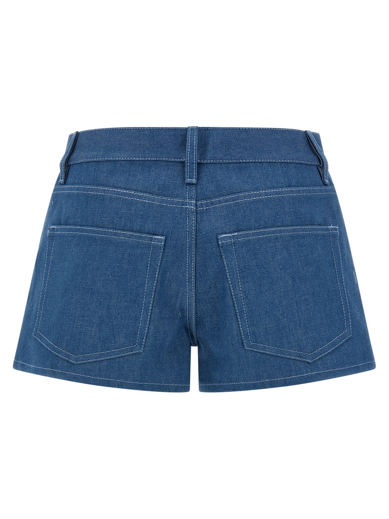 Blue Cotton Bermuda Shorts