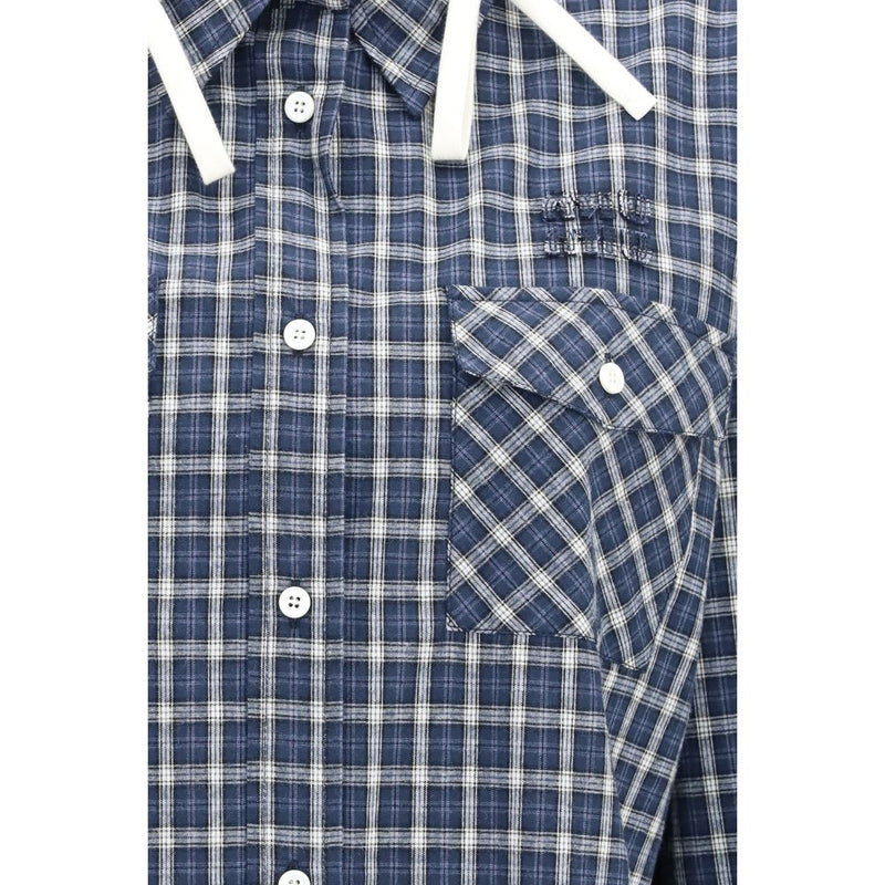 Blue Cotton Pattern Shirt