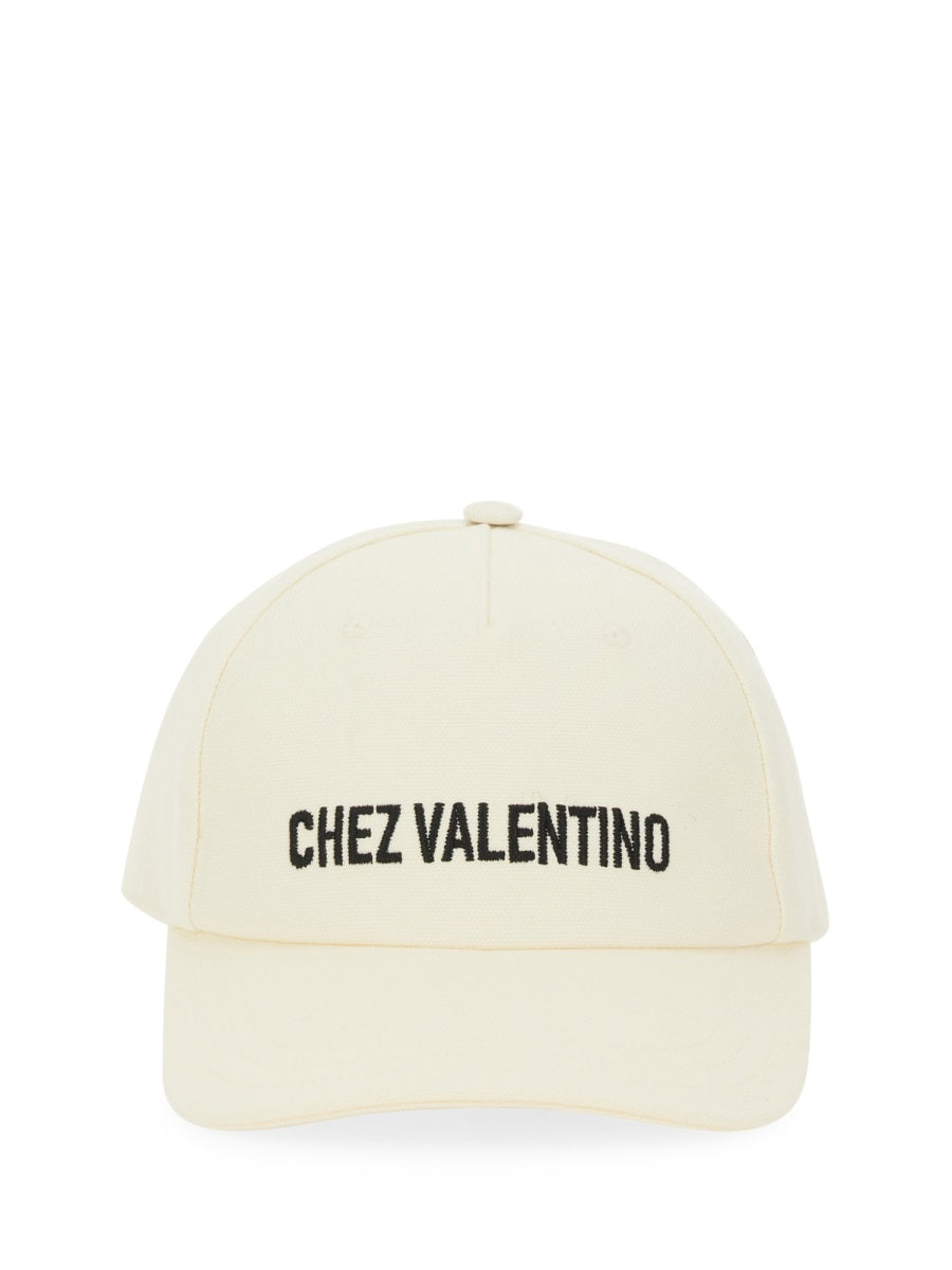 Valentino Garavani 6w2hda41fvh_0an Baseball Cap — Ivory Cotton Caps