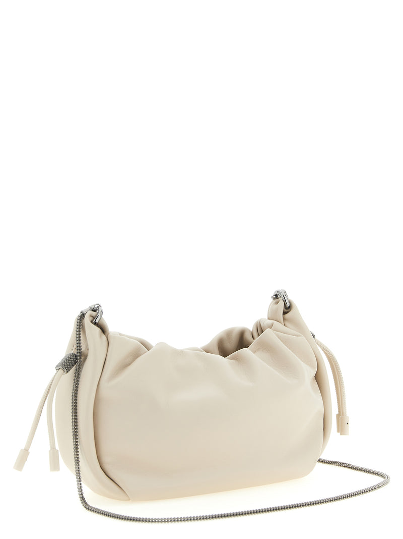 White Lamb Leather Crossbody Bag