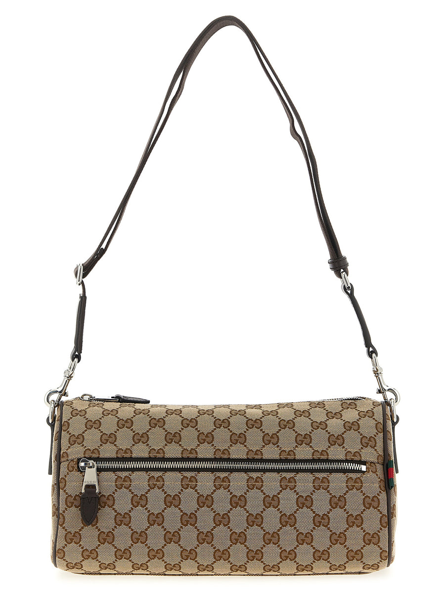 Beige Polyester Crossbody Bag