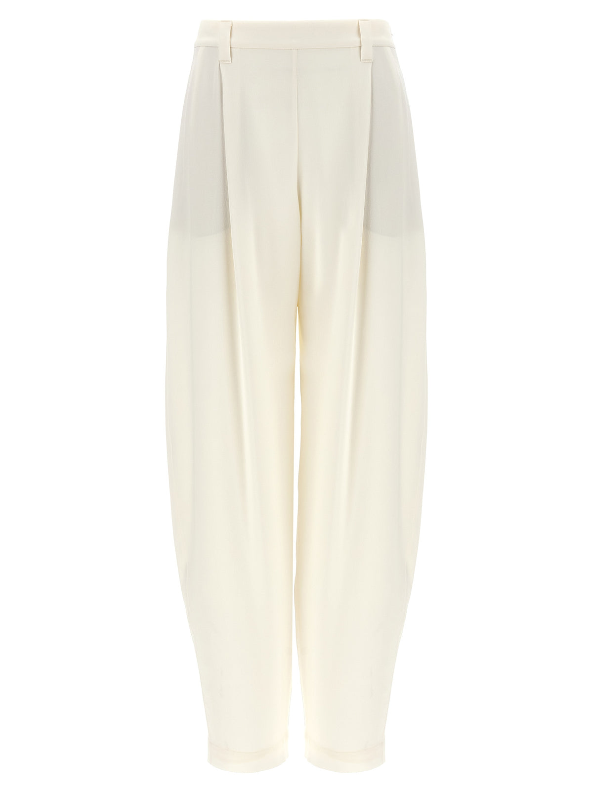 White Silk Casual Pants