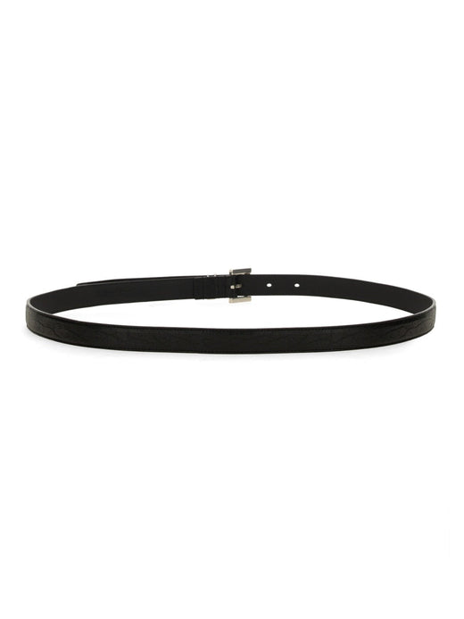 Saint Laurent Cassandra Slim Belt — Black Main: Lamb