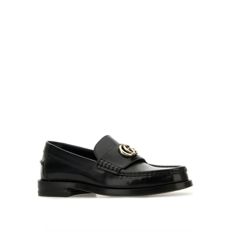Black Leather Slip-On Loafers