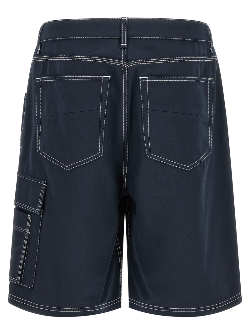 Blue Cotton Bermuda Shorts