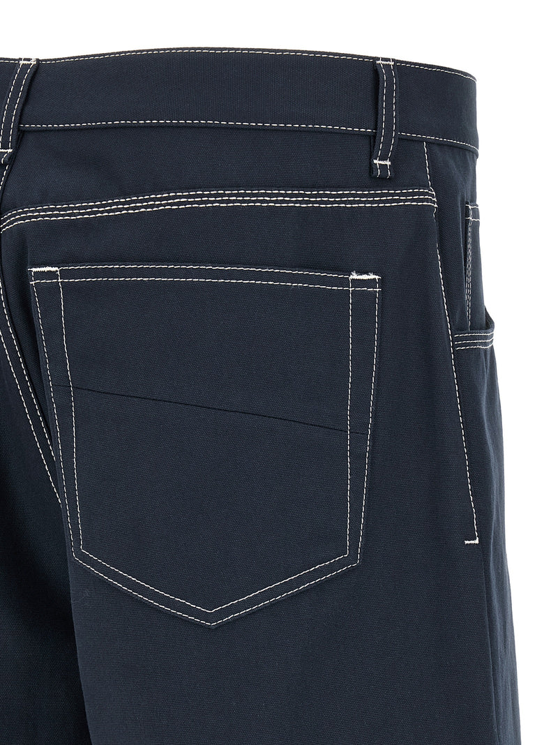 Blue Cotton Bermuda Shorts