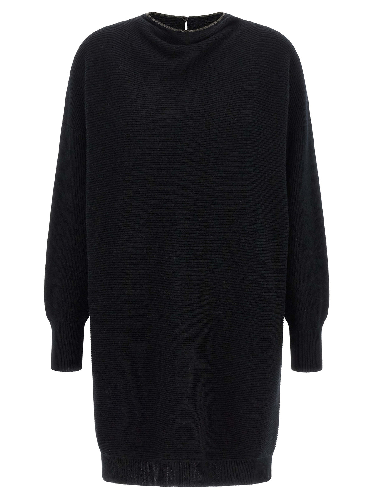 Black Virgin Wool Short Dress