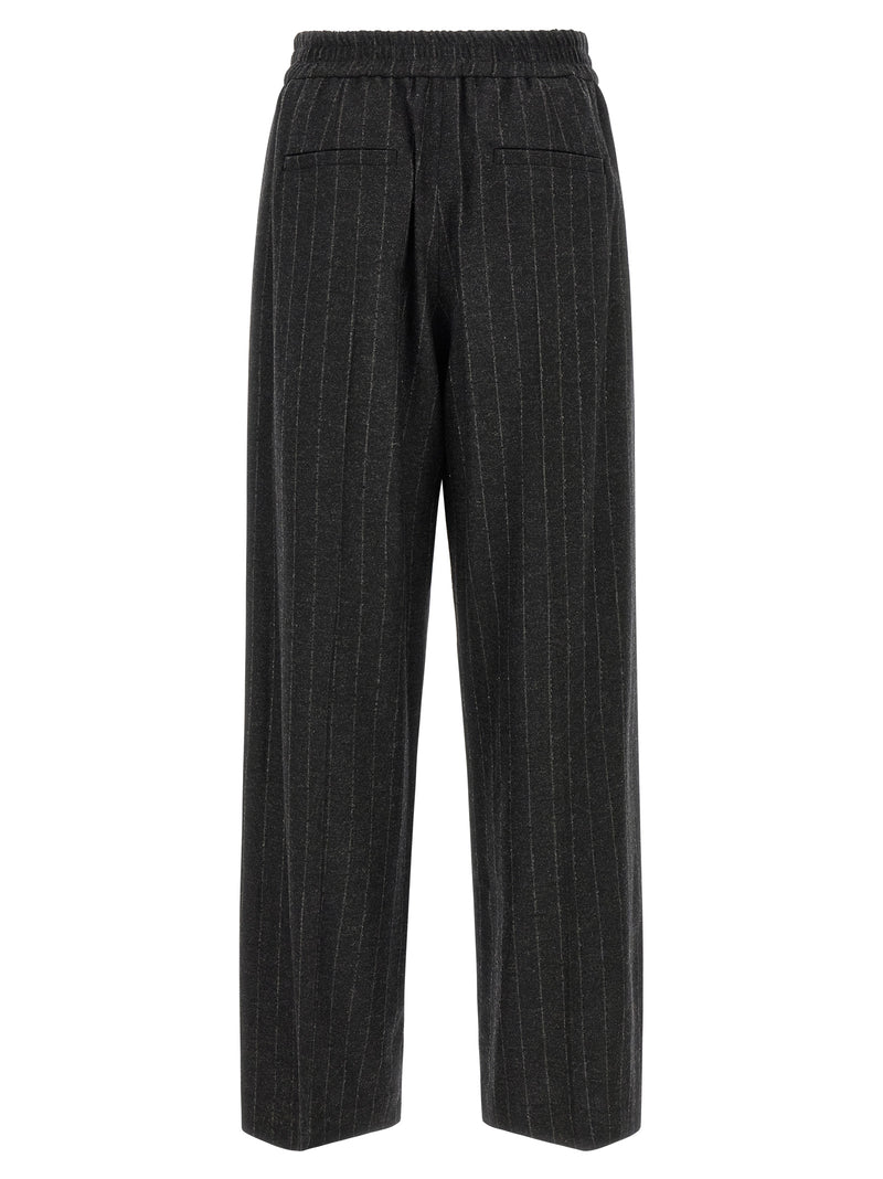 Gray Virgin Wool Casual Pants
