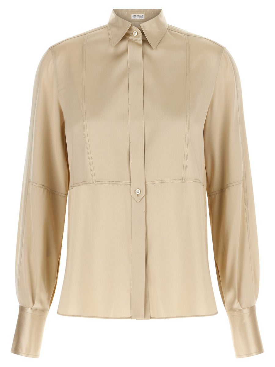 Beige Silk Blouse