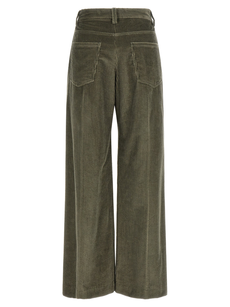 Bicolor Cotton Flared Pants