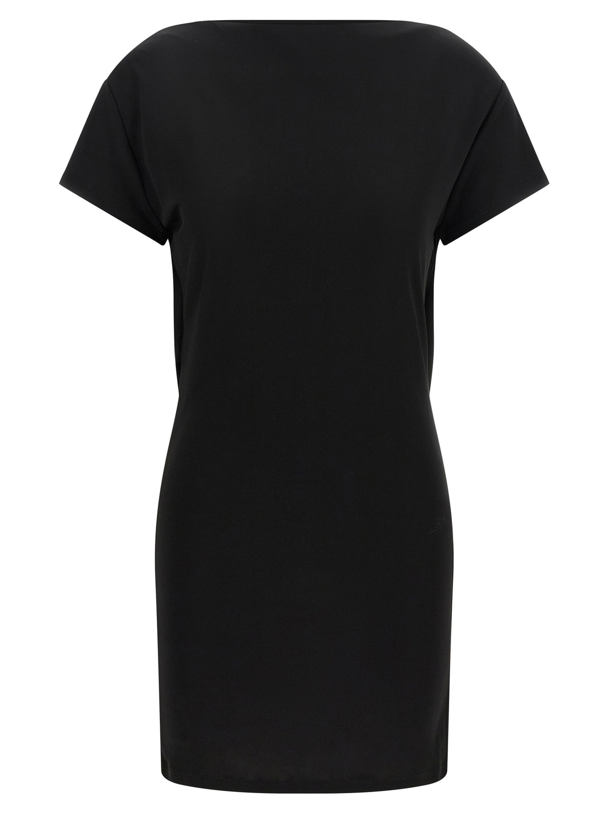 Black Viscose Short Dress