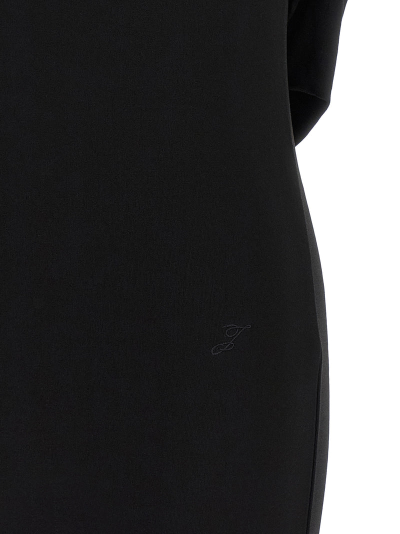 Black Viscose Short Dress