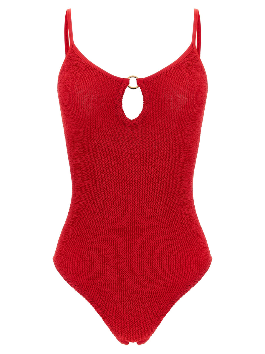 Red Polyamide One-Piece Swimsuit