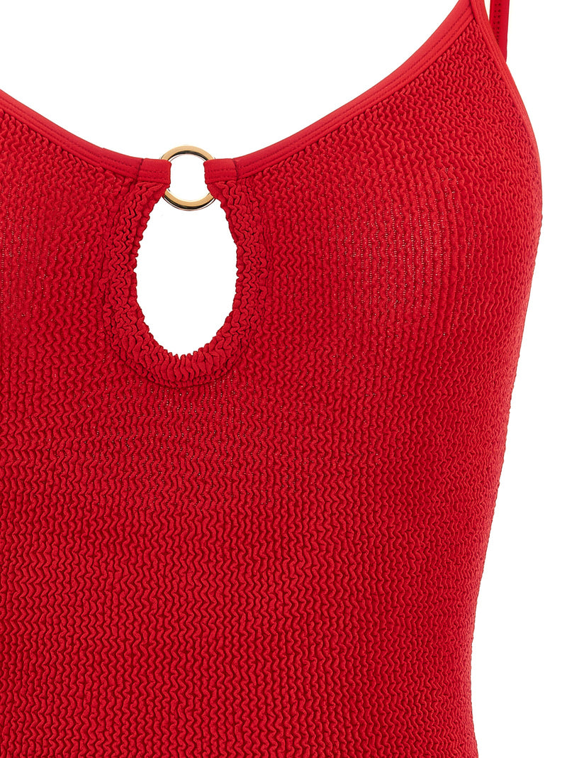 Red Polyamide One-Piece Swimsuit