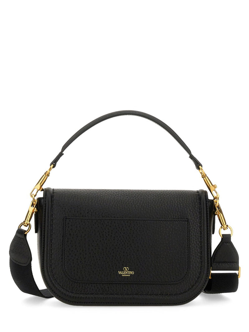 Valentino Garavani Alltime Shoulder Bag — Black Leather