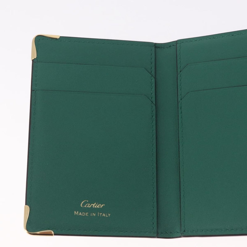 Cartier Coin Purse Must De Leather Green Accessory