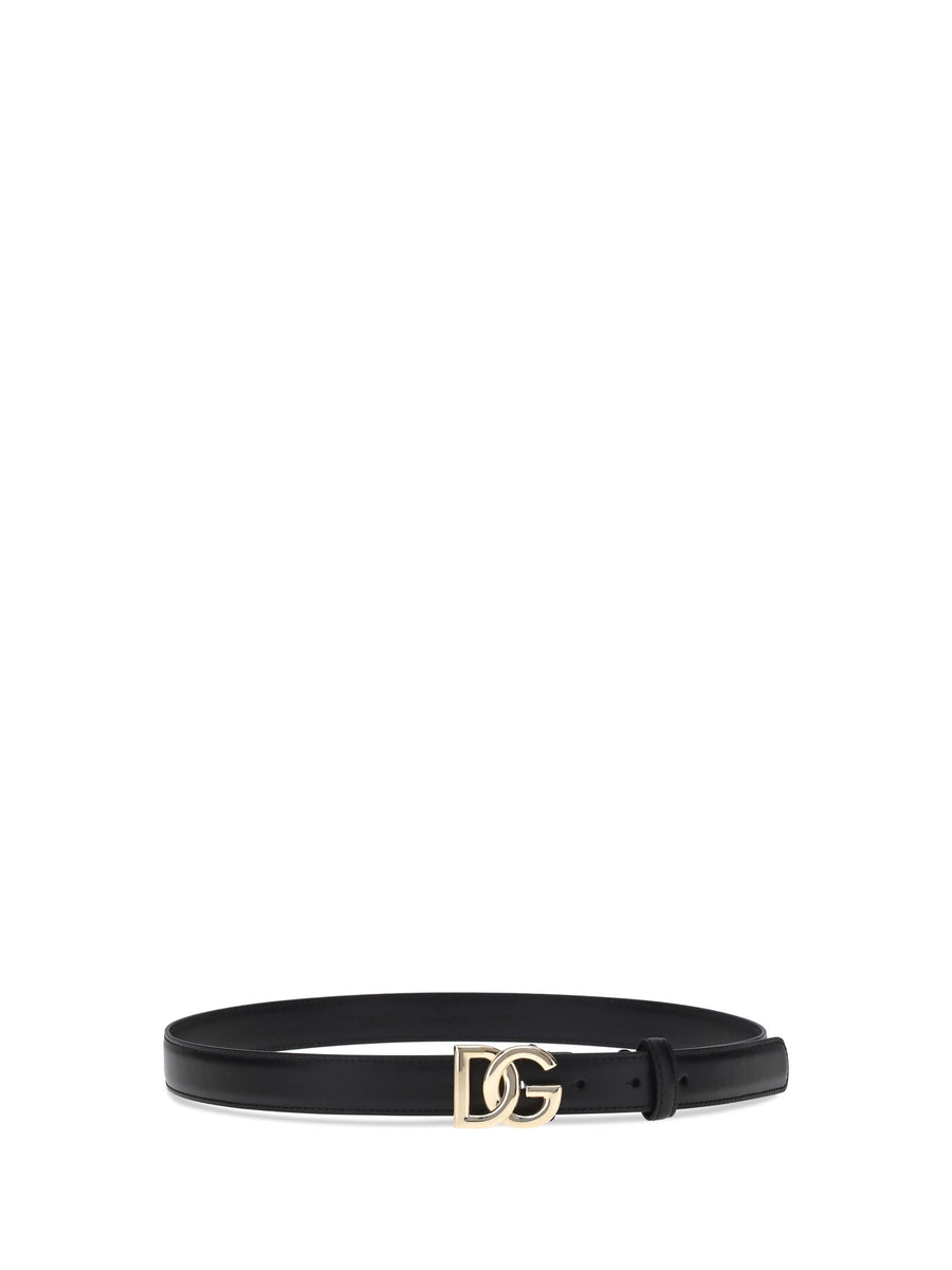 Dolce & Gabbana Calf Leather Belt — Black