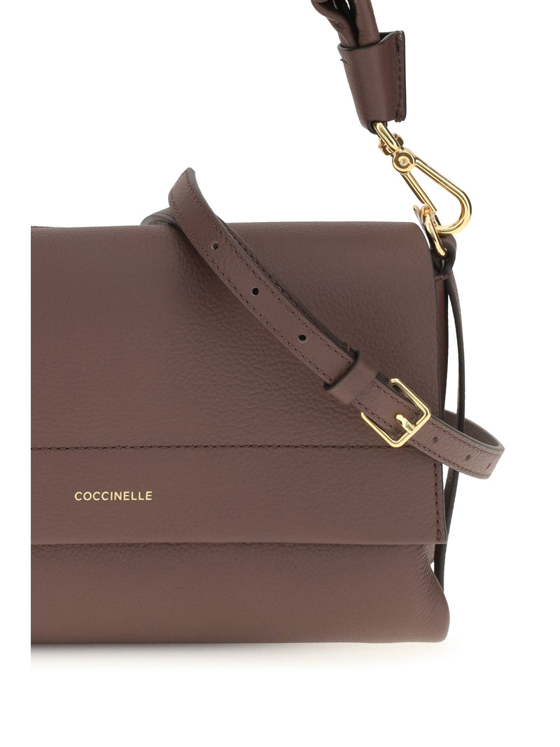 Coccinelle Boheme Shoulder Bag — Brown Calf Leather Bos Taurus