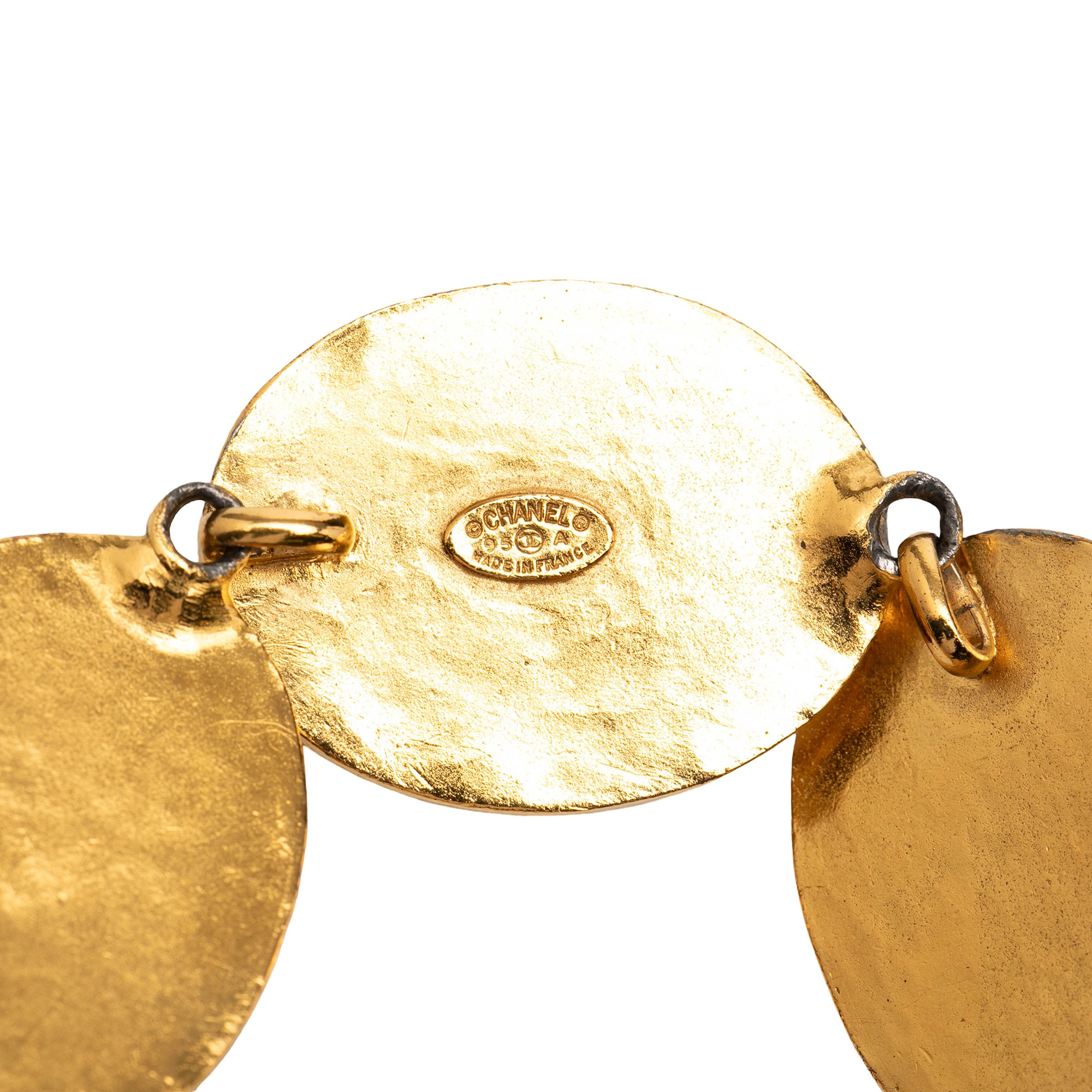 Gold Plated CC Mother of Pearl Cuff Bracelet - Image 6