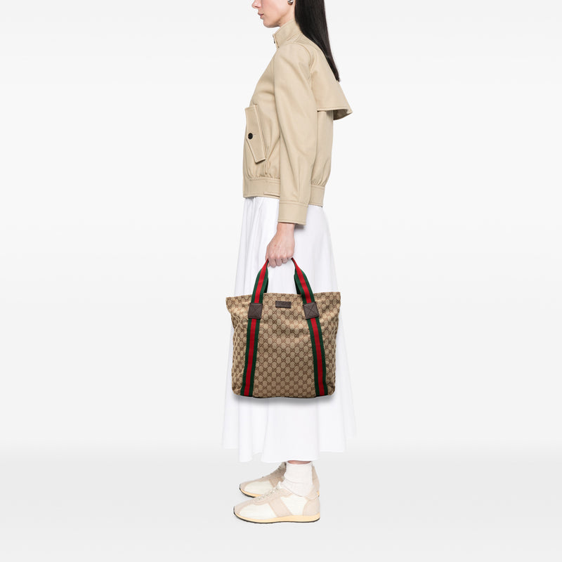 GG Canvas Web Tote - Image 7