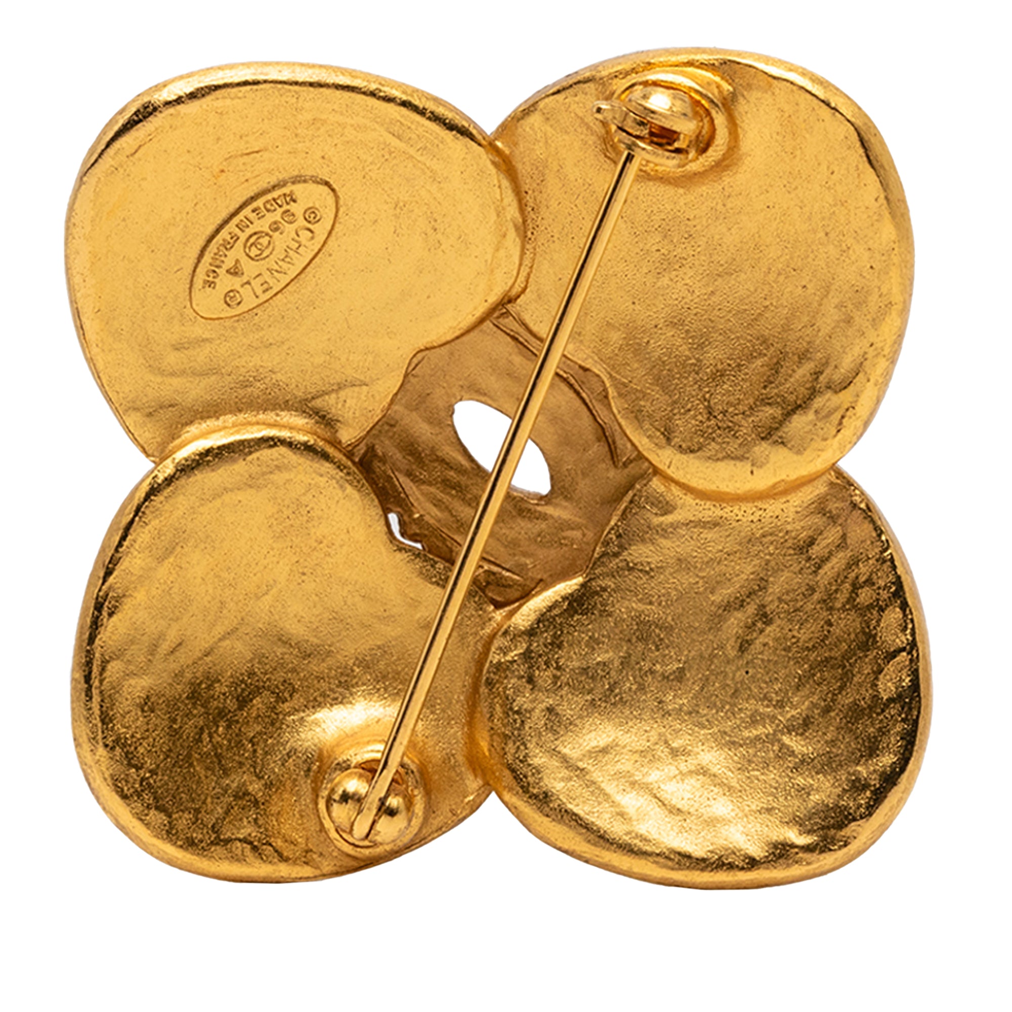 CC Gold Plated Grapevine Clover Brooch - Image 2