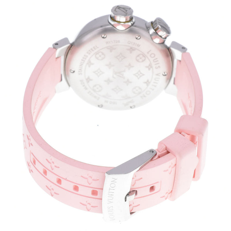 Louis Vuitton Tambour Quartz Stainless Steel And Monogram Rubber Watches