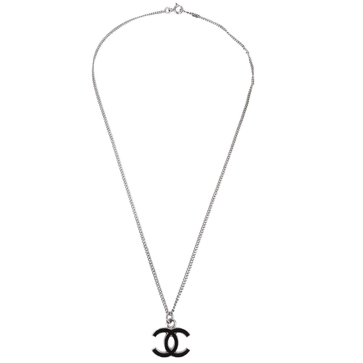 Chanel Cc Pendant Metal With Enamel Silver Silver_plated Bijoux
