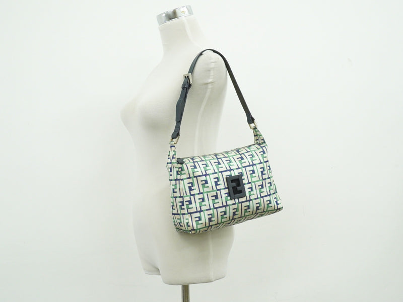 Fendi Mamma Baguette Zucca Jacquard Velvet Multicolour Canvas Bag