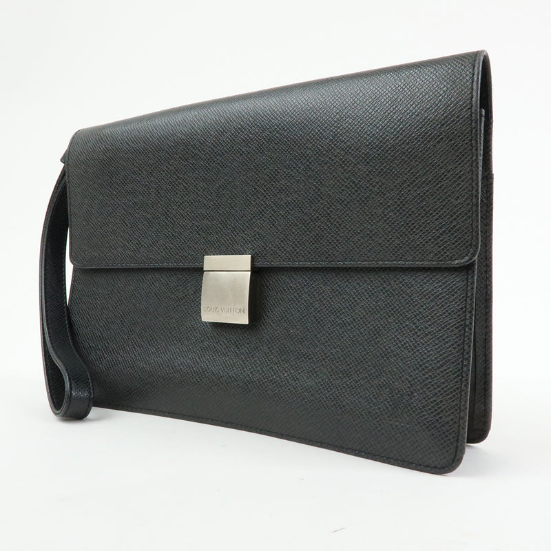 Louis Vuitton Selenga Pochette Taiga Leather Black Bag