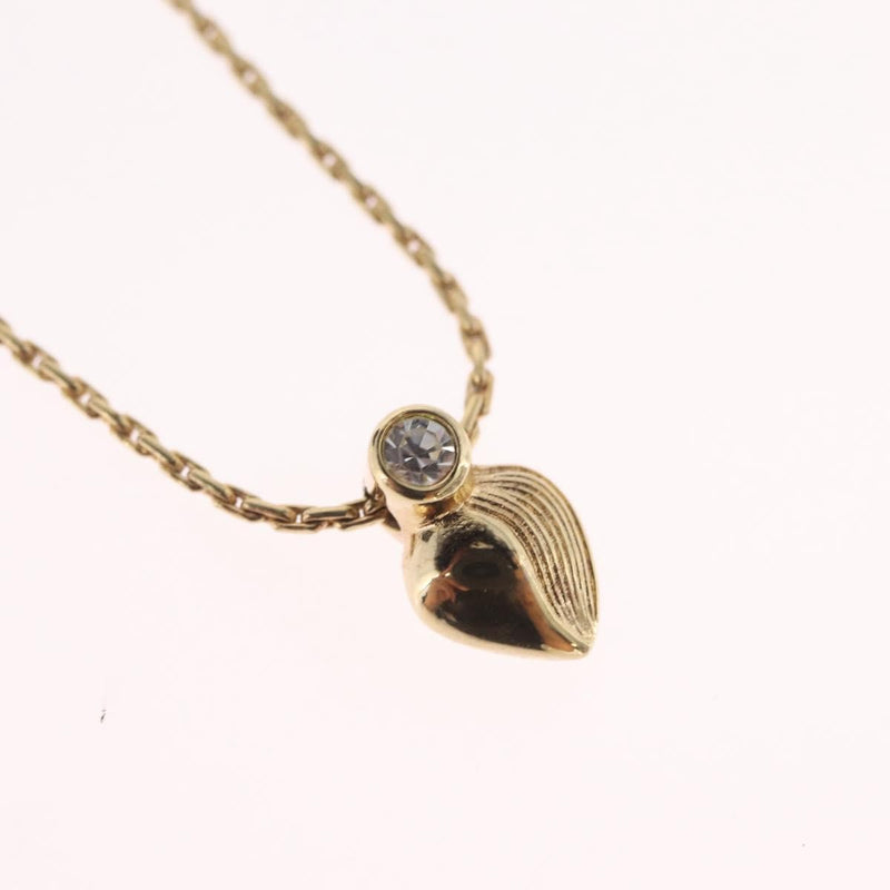 Christian Dior Logo Heart Pendant Metal Gold Bijoux