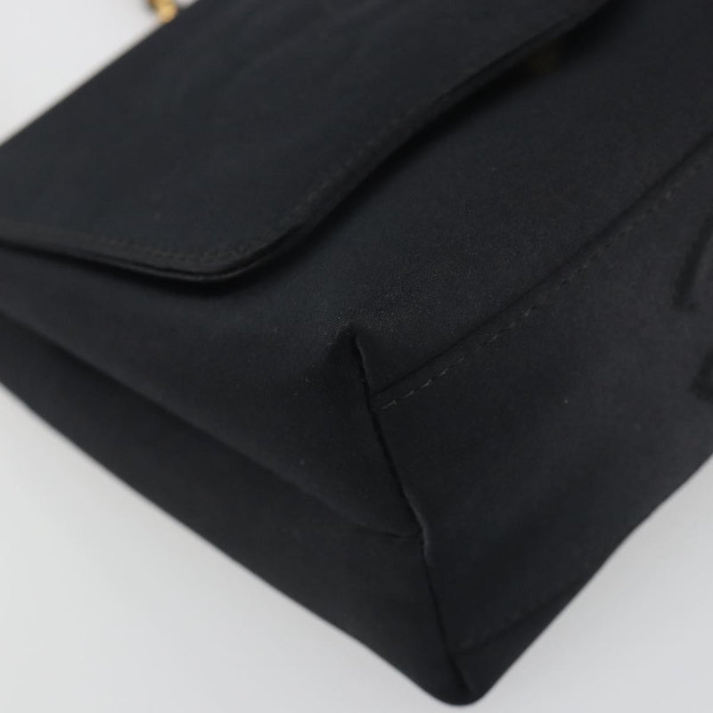 Chanel Vintage Camellia Flap Satin Black Bag