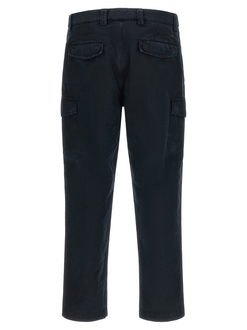 Blue Cotton Cargo Pants
