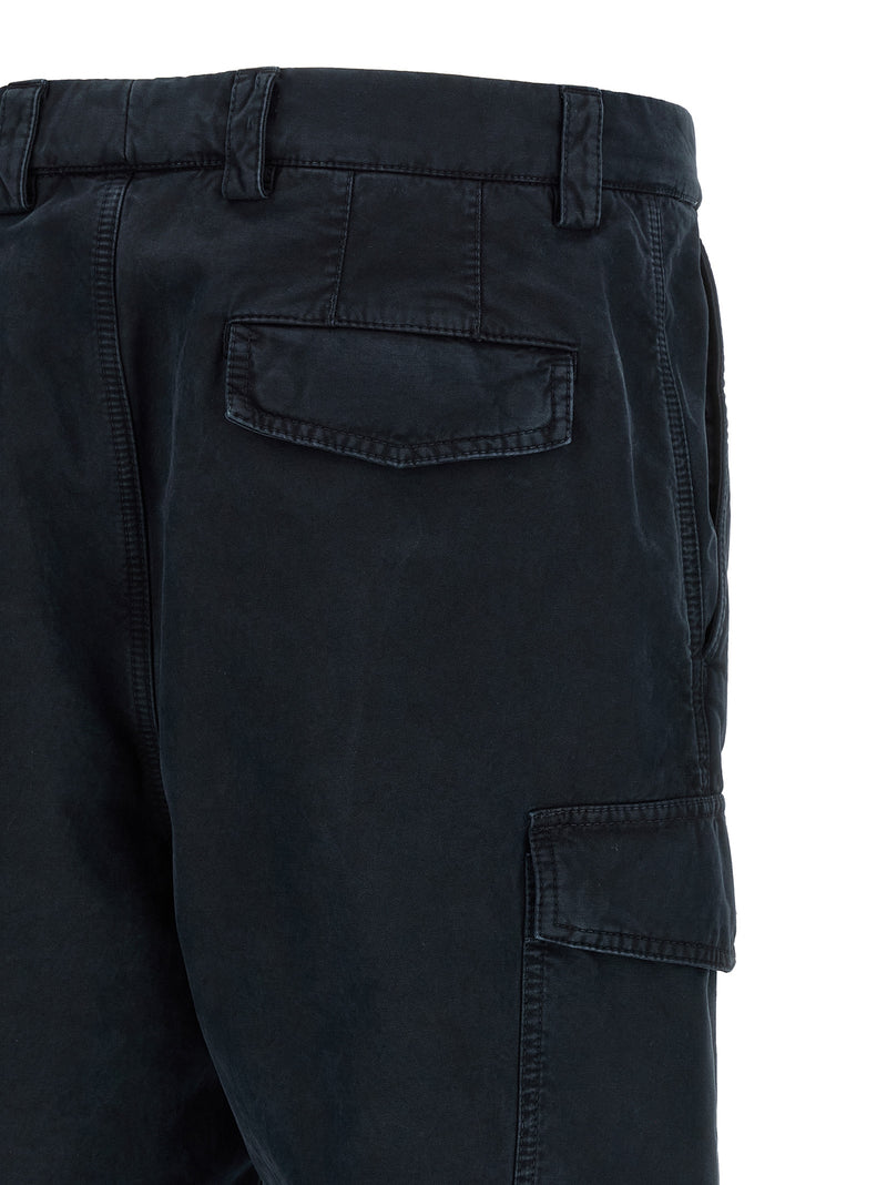 Blue Cotton Cargo Pants