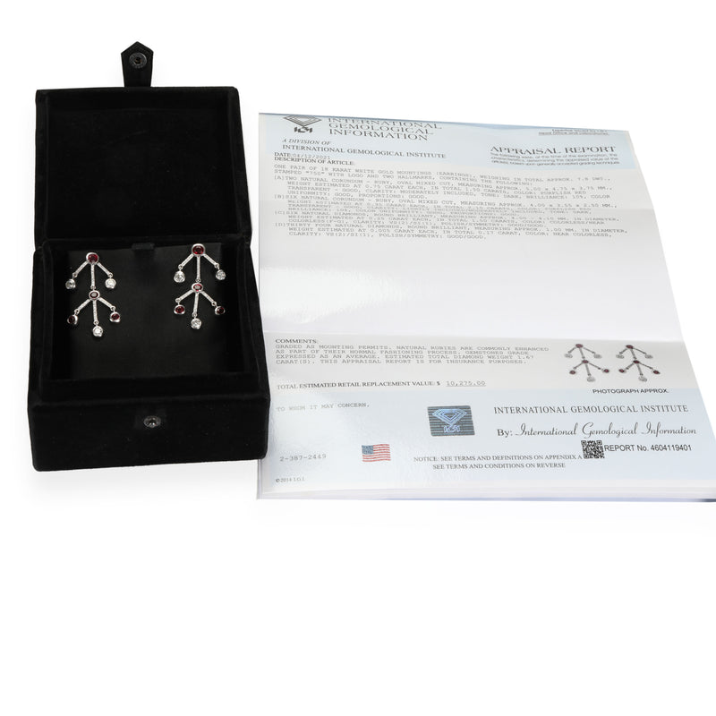 Solange Azagury-Partridge Ruby And Diamond Earrings 18kt White Gold 18k Fashion Earring