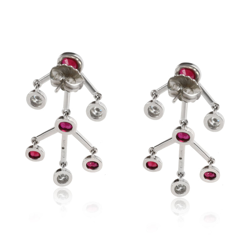 Solange Azagury-Partridge Ruby And Diamond Earrings 18kt White Gold 18k Fashion Earring