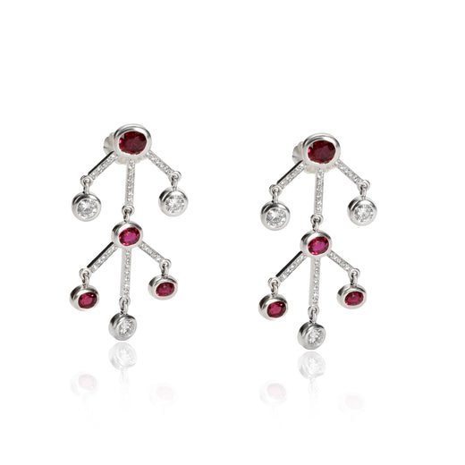 Solange Azagury-Partridge Ruby And Diamond Earrings 18kt White Gold 18k Fashion Earring